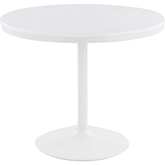 Dakota 36" Dining Table in White Wood & White Steel